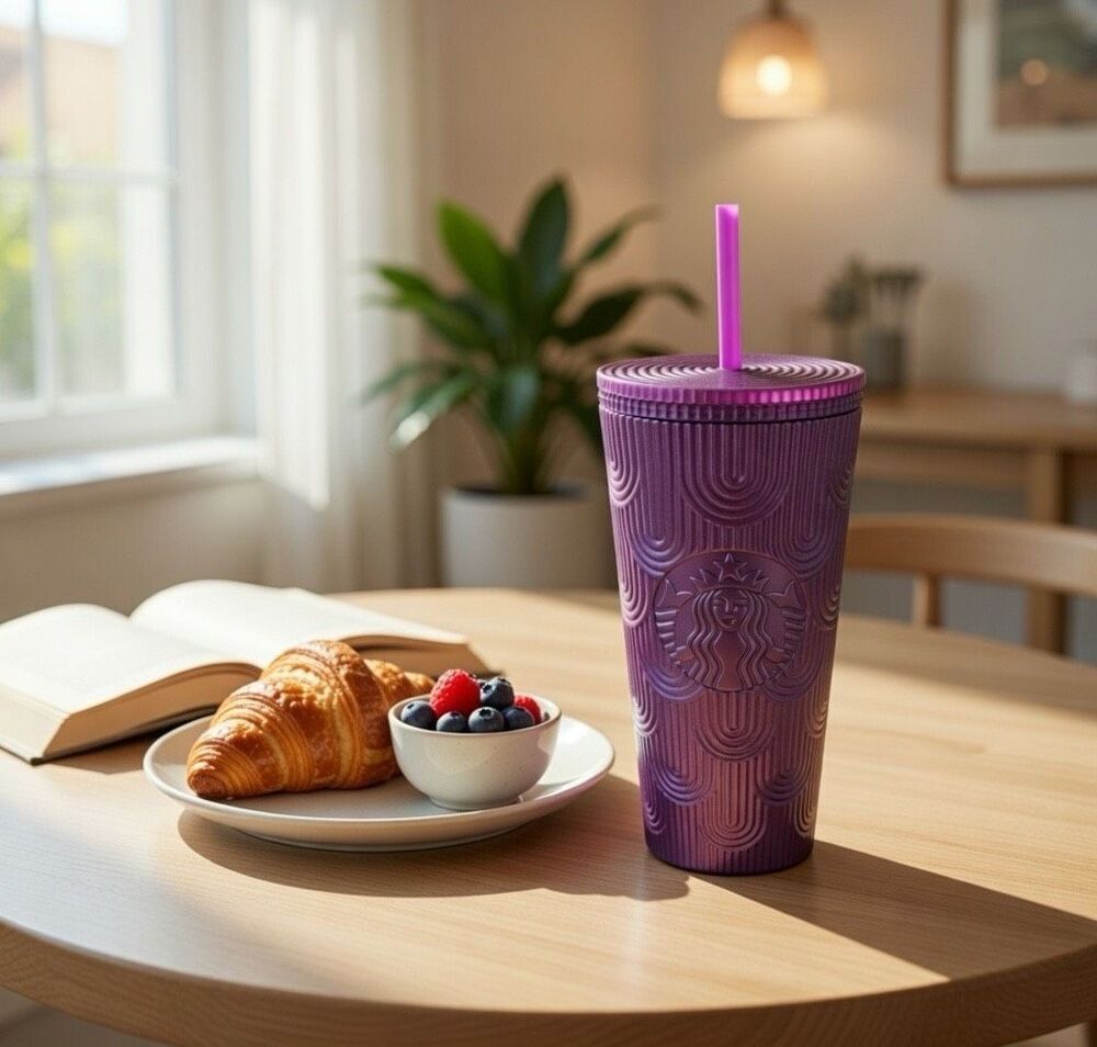 Starbucks Spring 2024 PURPLE Pearl Shell Mermaid Siren Scales Venti Tumbler 24oz